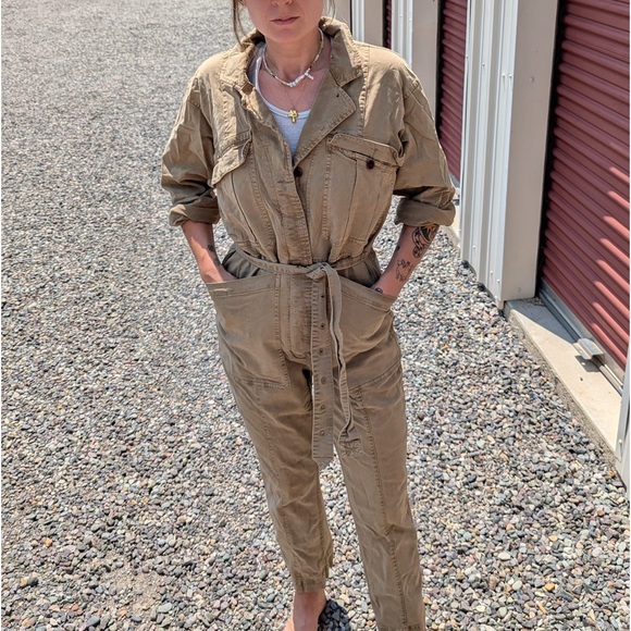 Alex Mill twill khaki jumpsuit - Picture 1 of 4